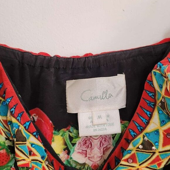 Camilla Dress Toucan Mini Button Down Frill Play Medium b96 - Picture 13 of 16